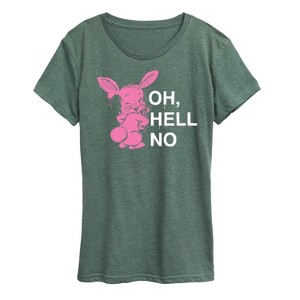 Women's - Instant Message - Punk Rabbit Oh Hell No Short Sleeve Graphic T-Shirt - 1 of 4