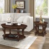 Living Room Coffee Table Set, Coffee Table & Two End Side Table 3-Piece Set for Office, Living Room, Apartment, Small Space, Easy Assembly, Cherry - 2 of 4