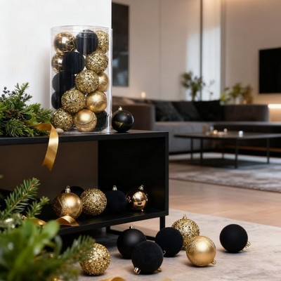 TackView 25PCS Christmas Ball Ornaments, 2.36In Velvet Flocked Christmas Tree Hanging Decor for Xmas Party Indoor Outdoor Decor