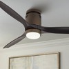 52" Casa Vieja Rustic Farmhouse 3 Blade Hugger Indoor Ceiling Fan with Dimmable LED Light Remote Control Oil Rubbed Bronze Matte Black for Living Room - 2 of 4