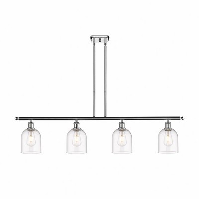 Bella - 4 Light Stem Hung Island In Industrial Style-10 Inches Tall and 48 Inches Wide