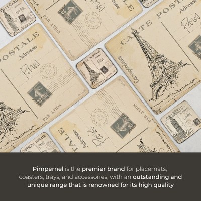 Vintage Postcard Sketches Cork-Backed Placemats Set of 4