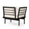 Osparple Outdoor Patio Furniture Set Single Acacia Wood Lounge Sofa with Cushion, Small Square Wooden Coffee Table for Garden, Terrace - 2 of 4