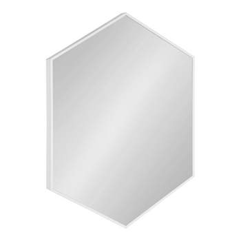 22" x 31" Rhodes Hexagon Wall Mirror White - Kate & Laurel All Things Decor
