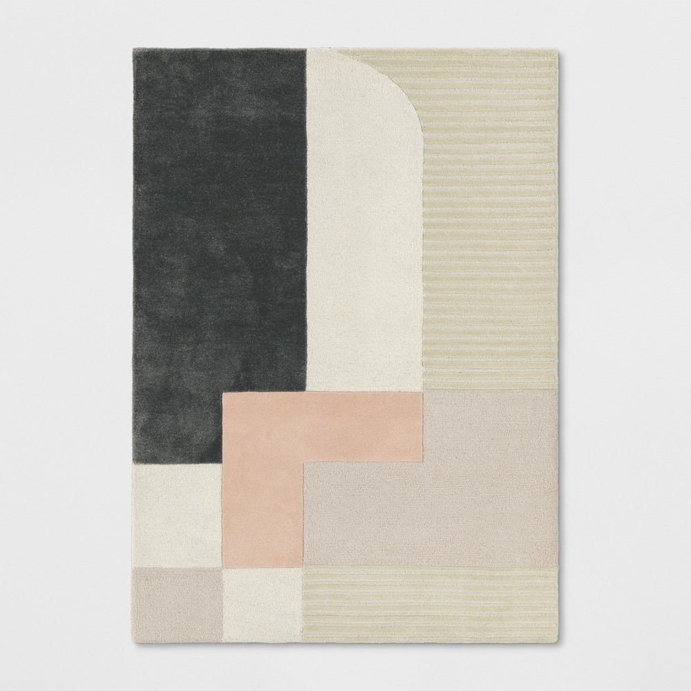 5'X7' Block Tufted Area Rug Pink/Tan/Black - Project 62 was $179.99 now $143.99 (20.0% off)