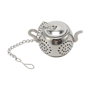 Unique Bargains Tea Infuser Tea Egg Design Infuser Traditional Style Hand Wash Stainless Steel Silver Tone 1Pcs - 1 of 4