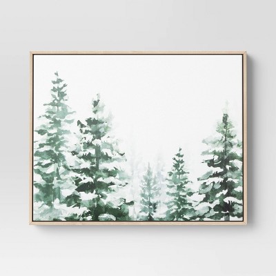 16&#34; x 20&#34; Snowy Trees Framed Wall Canvas - Threshold&#8482;