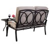 Tangkula LoveSeat Table Set Furniture Outdoor Garden - 4 of 4