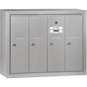 Salsbury Industries Vertical Mailbox (Includes Master Commercial Lock) - 4 Doors - Aluminum - Surface Mounted - Private Access