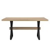 Christopher Knight Home Cora 63" Rustic Metal and Wood X-Shape Dining Table Natural Ash - 4 of 4