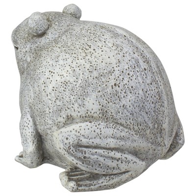 Gray and Off-White Pudgy Frog Garden Statue