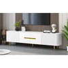 TIRAMISUBEST Minimalist TV Stand for TVs up to 85 Inches, Modern Entertainment Center Media Console with 4 Spacious Cabinets for Living room - 3 of 4