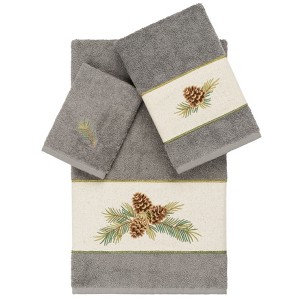 Linum Home Textiles 100% Turkish Cotton PIERRE Embellished Towel Set - 1 of 4
