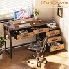 Aheaplus Computer Desk with 5 Drawers, Corner Home Office Desk With Filing Cabinet, Charging Station - 4 of 4