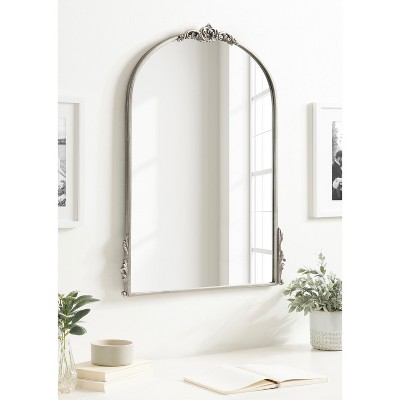 Myrcelle Silver Ornate Arched Wall Mirror 25" x 33"