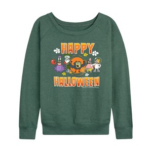 Women's - SpongeBob SquarePants - Happy Halloween Lightweight French Terry Wide Neck Long Sleeve Shirt - 1 of 4