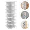 YIYIBYUS Square Shoe Storage Organizer, Rotating Shoe Rack Tower, White - 3 of 4