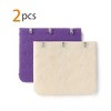 Allegra K Women's 3 Hook 3 Row Stretchy Bra Strap Extenders Hooks Bra Band - 2 of 4