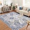 Coucheta Area Rug Washable Non-Slip Vintage Floral Carpet for Living Room Kitchen Bedroom, Multi-Color & Size - 3 of 4