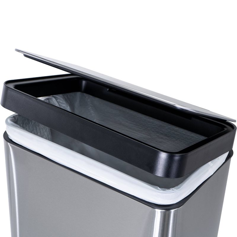 Hefty 52.2L Stainless Waste Step Trash Can, 6 of 13