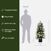 LuxenHome 4Ft Pre-Lit Green and Flocked Artificial Christmas Tree in Black Planter Pot - 3 of 4