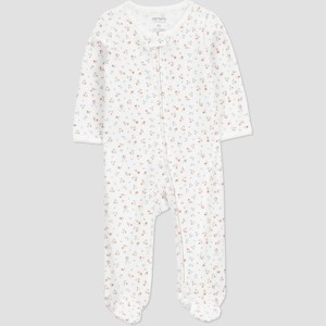 Carter's Just One You® Baby Girls' Floral Sleep N' Play - Cream - 1 of 4