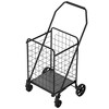 NAYSAYE Foldable Shopping Cart with Dual Baskets 360 Degree Swivel Wheels Multi Purpose Utility Trolley for Grocery, Black, 39.37"*17.72"*15.75" - 4 of 4