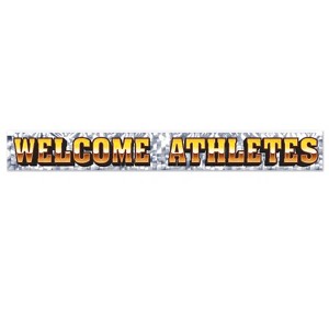 Beistle Metallic Welcome Athletes Fringe Banner, 7.5" x 5', (2/Pkg) Multicolored - 1 of 2