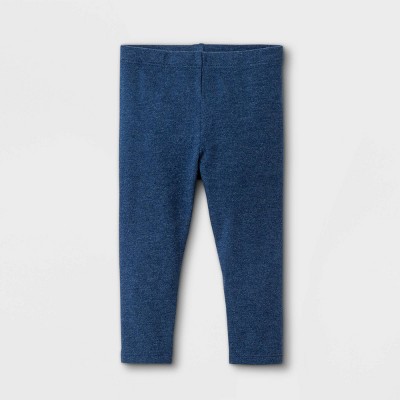 Image of Baby Girls' Faux Denim Jersey Leggings - Cat & Jack™ Navy Blue 12M