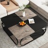 Hommoo 39 Inch Farmhouse 2 Tier Square Coffee Tables Black - image 4 of 4