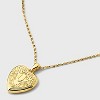 14K Gold Dipped Heart Charm Initial Necklace - A New Day™ Gold - 4 of 4