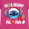 Girls' - Lilo and Stitch - Holiday Aloha Christmas Fitted Short Sleeve Graphic T-Shirt - 2 of 4