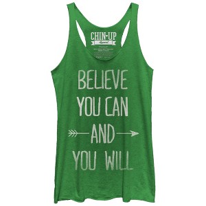 Women's CHIN UP Believe You Can and You Will Racerback Tank Top - 1 of 3