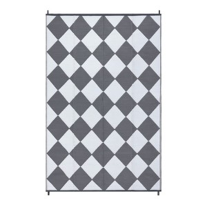 Outdoor Rug Modern Plastic Straw Carpet, Geometric Reversible Outdoor Plastic Straw Camping Rug, RV Mat for Deck, Backyard, Balcony, Porch - 1 of 4