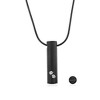 Metallo Mens Stainless Steel, Black Cylinder with Paw Print Cremation Urn Necklace - Black - 24 Inch - 3 of 4