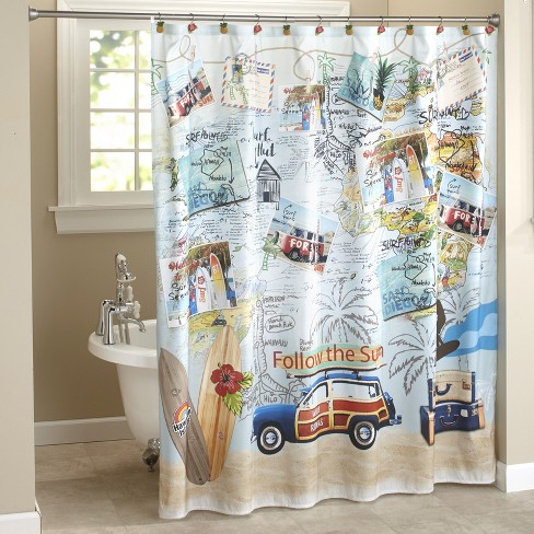 Lakeside Huntington Beach Bathroom, Ocean Themed Shower Curtain Hooks