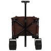 YONWAY Heavy Duty Foldable Extended Wagon with 300lbs and Capacity Collapsible Beach Wagon Cart for Outdoor Picnic Shoping Groceries, Brown - 4 of 4