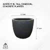 17" Kante Lightweight Concrete Modern Seamless Outdoor Planter Charcoal - Rosemead Home & Garden, Inc. - 3 of 4
