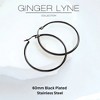 Black Hoop Earrings for Women Thin Large 50mm or 60mm Stainless Steel Ginger Lyne Collection - 2 of 4