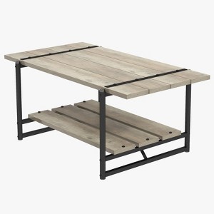 Jojoka Coffee Table with Storage Shelf for Living Room, Rustic Farmhouse Style Center Table for Small Space, 40 Inch, Furniture for Home Office, - 1 of 4