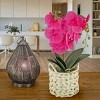 21" Artificial Purple Orchid in White Basket - National Tree Company - image 2 of 3