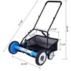 SEVOBAL Wheelbarrows and Lawn Carts 5-Blade Push Reel Lawn Mower with Grass Catcher for Eco-Friendly Lawn Maintenance, Blue, 41.3"*26"*32.9" - 2 of 4