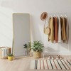MAYEERTY Aluminum Full-Length Mirror 71x32in, Gold, Rounded Corner, Tempered Glass, With Stand - 3 of 4
