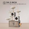 Litter Box Enclosure with Cat Tree Tower and Condo, Hidden Cat Washroom Furniture with Sisal Scratching Post & Soft Plush Perch - 3 of 4