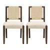Christopher Knight Home Benitez Rubberwood Upholstered Woven Rope Backrest Dining Chair (Set of 2) - 2 of 4