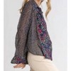Women's Mixed Floral Print Metallic Blouse - umgee - 2 of 4