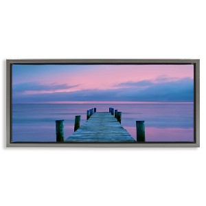Stupell Industries Dock at Sunset Horizon Floating Frame Canvas Art - 1 of 4