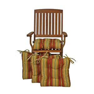 Blazing Needles, 16-inch Spun Polyester Patterned Outdoor Square Tufted Chair Cushions (Set of 4) - 1 of 1
