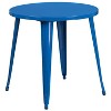 Emma and Oliver Commercial Grade 30" Round Blue Metal Indoor-Outdoor Table Set with 4 Arm Chairs - image 3 of 4