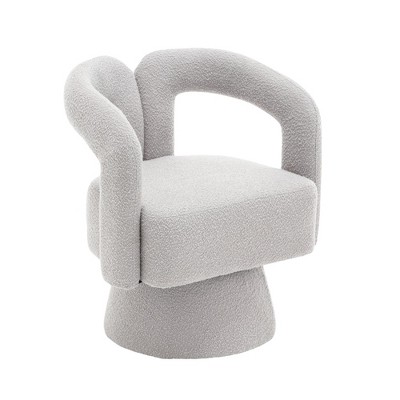 NicBex Boucle Swivel Accent Chair,Upholstered Swivel Living Room Chairs with Curved Backrest,Modern Arm Chair,Accent Chairs for Living Room